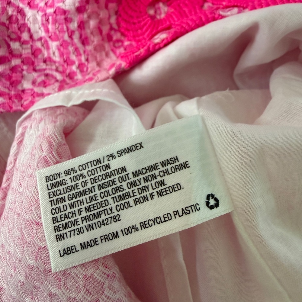 Lilly Pulitzer Pink & White Printed Sleeveless Shift Dress - Picture 8 of 9